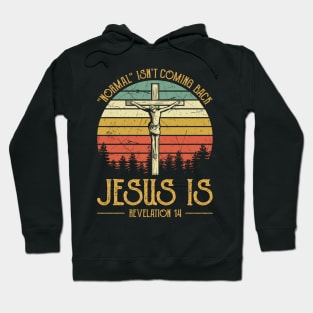 Vintage Christian Cross Normal Isn't Coming Back Jesus Is Hoodie